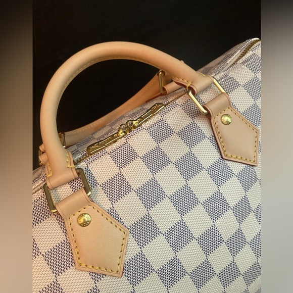 ❌SOLD❌Louis Vuitton Speedy 30 Bandouliere Damier Azur White Crossbody Bag *Mint - Picture 6 of 15